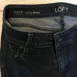 LOFT 2P curvy skinny dark wash jeans